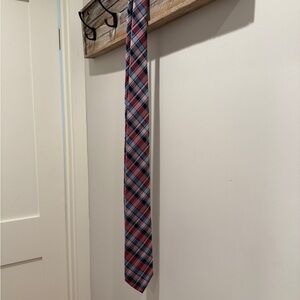 Perry Ellis Red and Blue Plaid Tie